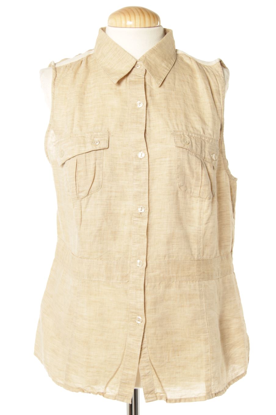 Camisa sin mangas de Columbia de la talla M, de color beige
