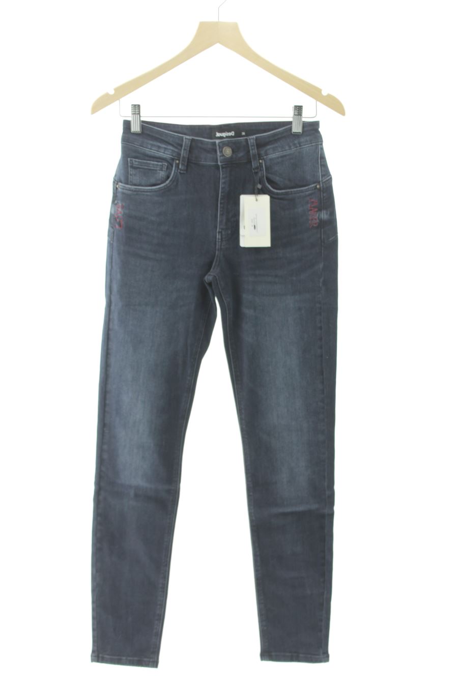 Jeans Desigual de la taille 38, de couleur bleu marine de denim