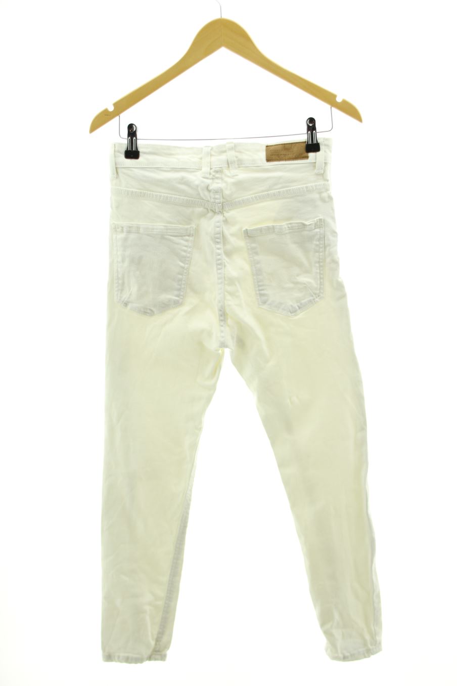 Vaqueros de Pull & Bear de la talla 36, de color blanco de ropa vaquera