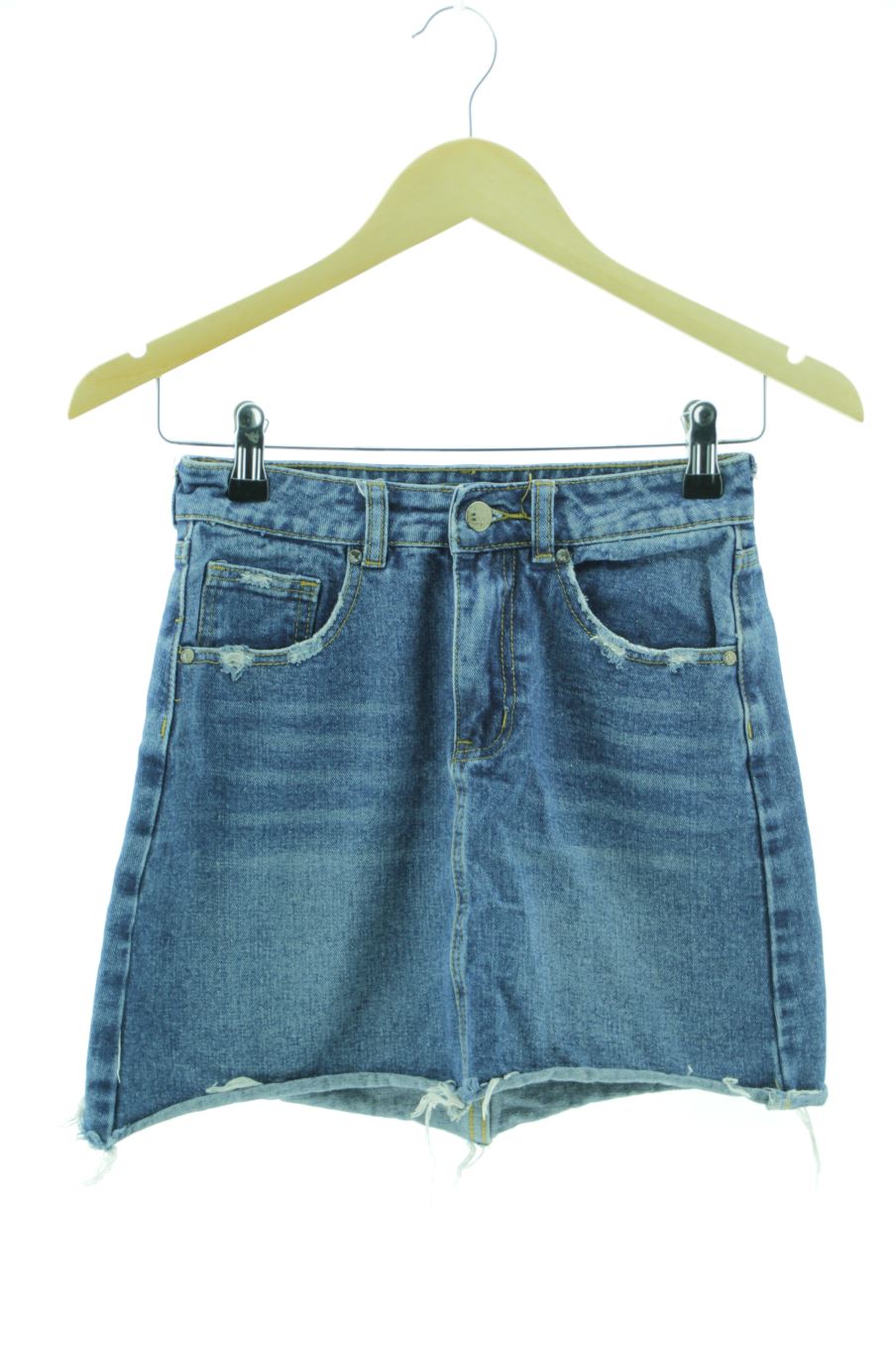 Aufwändiger Rock von GOLD DENIM Größe 34, Farbe Blau, aus Jeanskleidung für