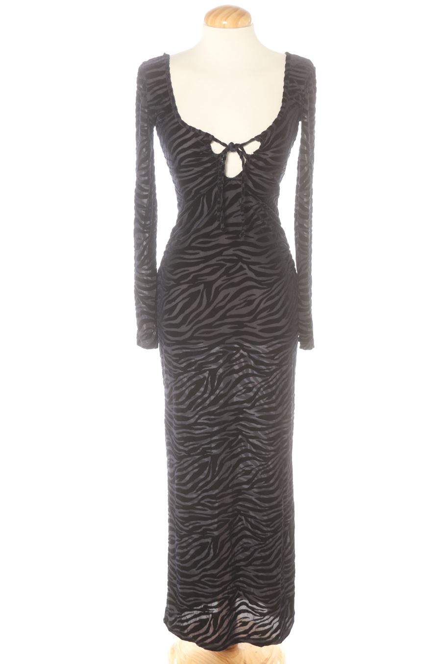 Vestido casual de Bershka de la talla XS, de color azul marino de terciopelo