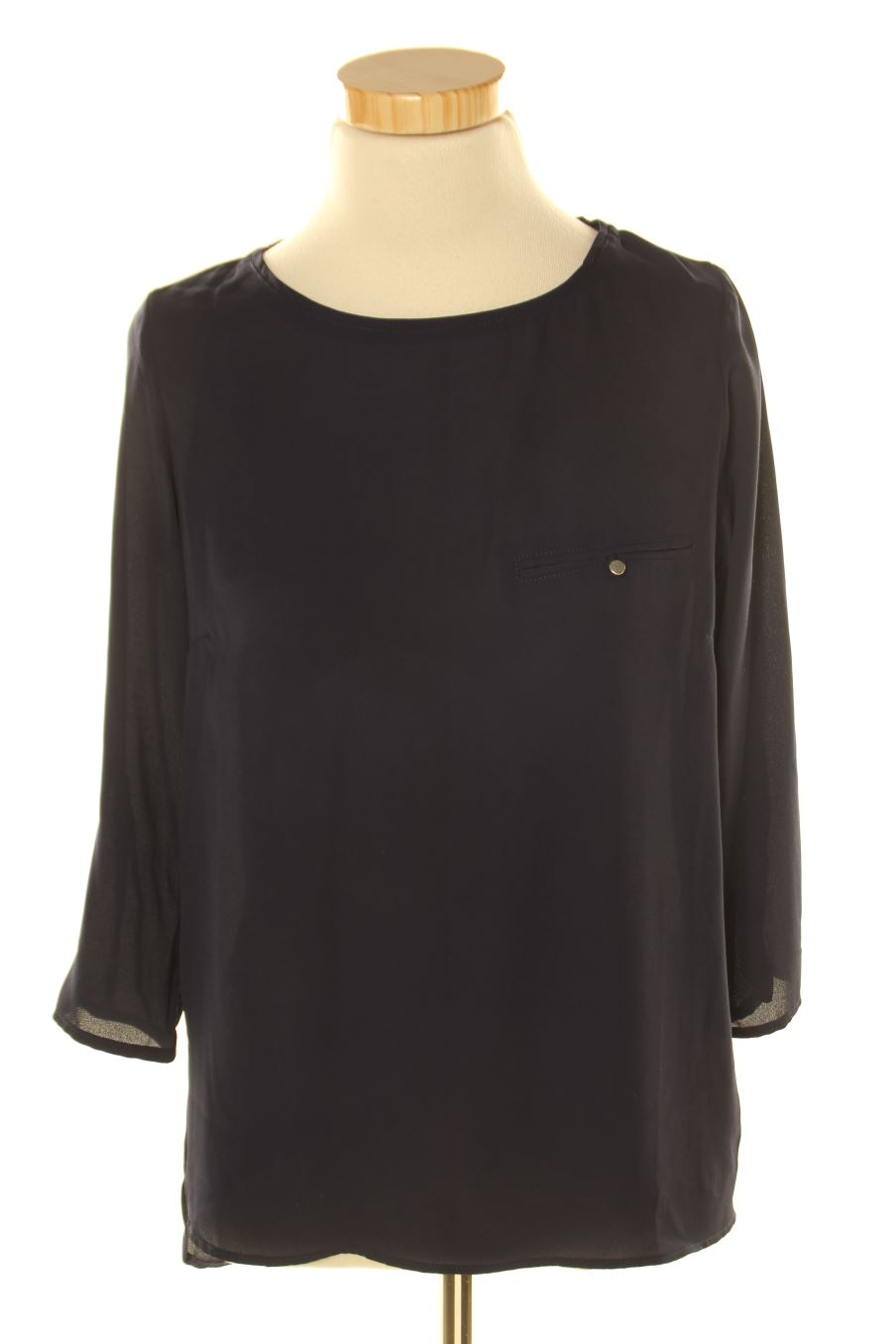 Blouse à manches longues Amisu de la taille XS, de couleur bleu marine