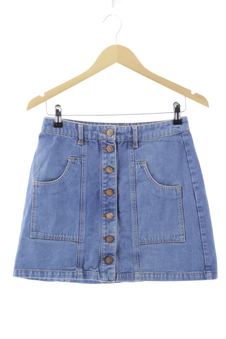 Jupe Stradivarius de la taille 36, de couleur bleu de denim