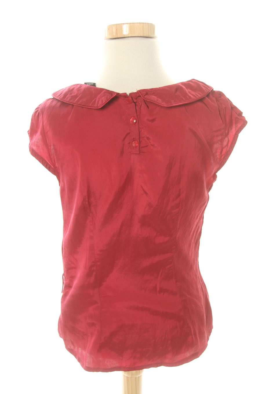 Blusa de manga corta de H&M de la talla 34, de color burdeos
