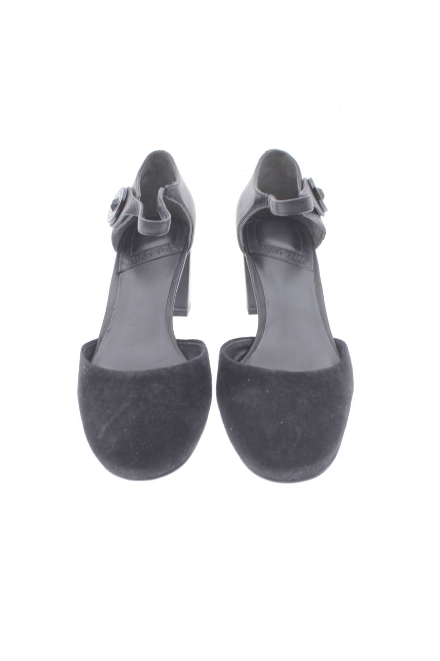 Sandalias tacon de What For de la talla 36, de color negro de