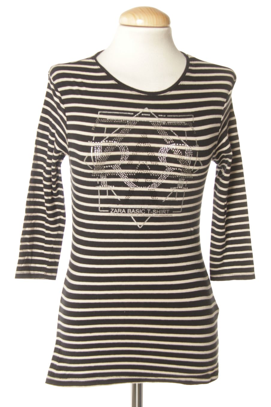 Camiseta manga larga de Zara de la talla S, de color rayas