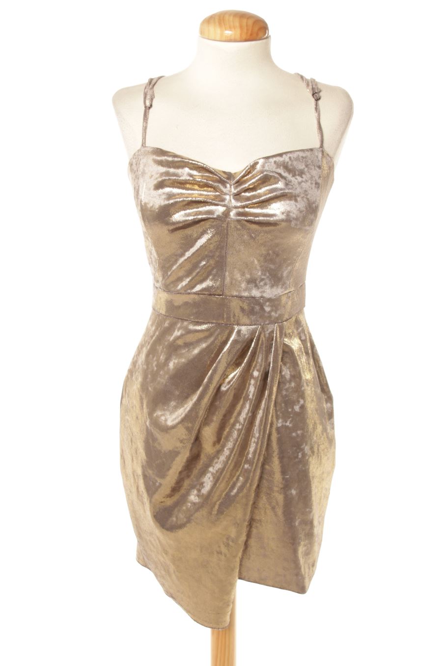 Vestido elegante de Zara de la talla S, de color dorado