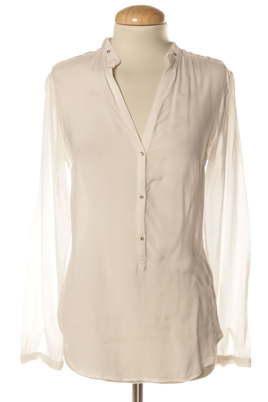Blouse à manches longues Zara de la taille XS, de couleur blanc