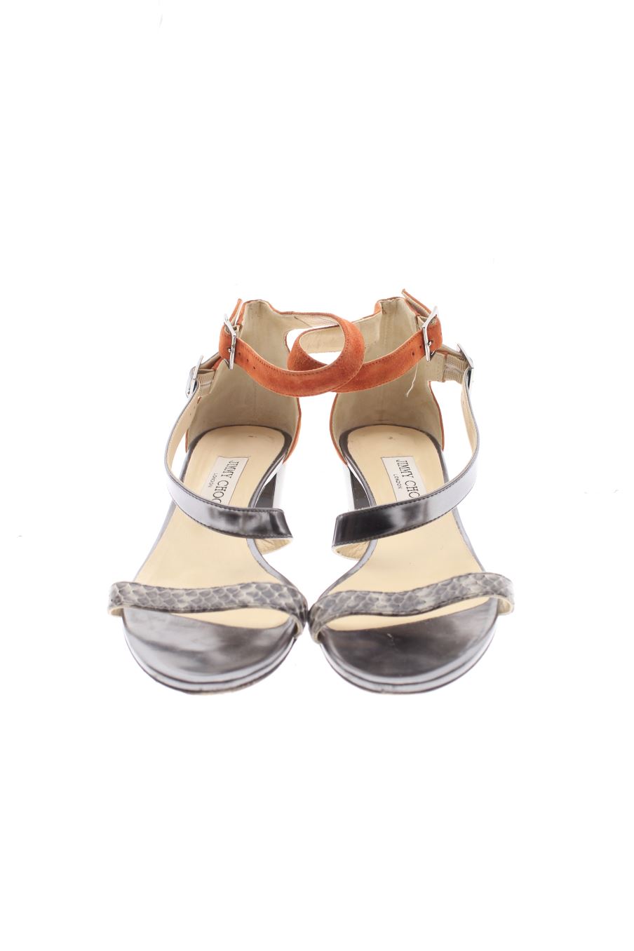 Sandalias tacon de Jimmy Choo de la talla 40, de color plateado de