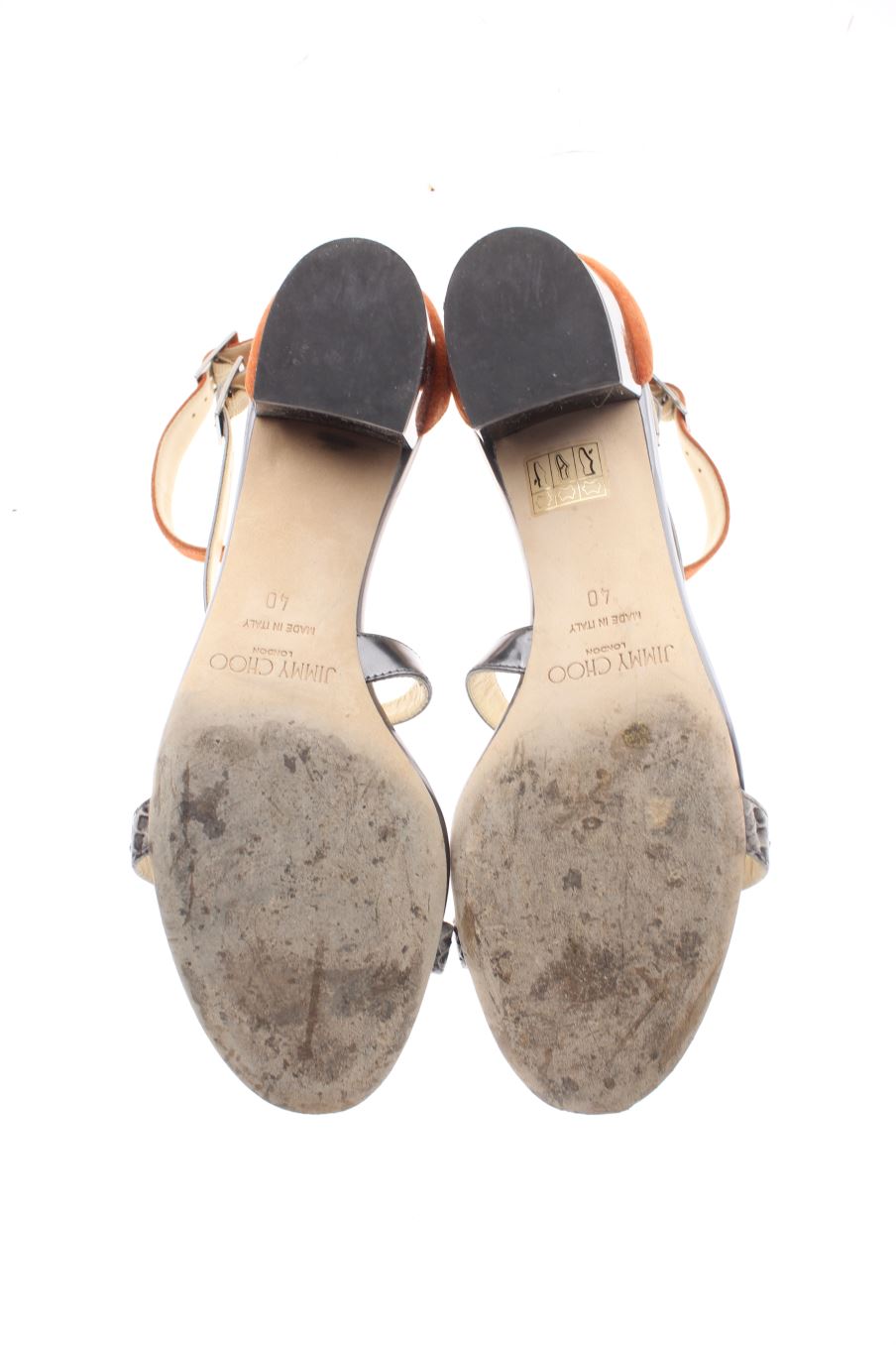 Sandalias tacon de Jimmy Choo de la talla 40, de color plateado de