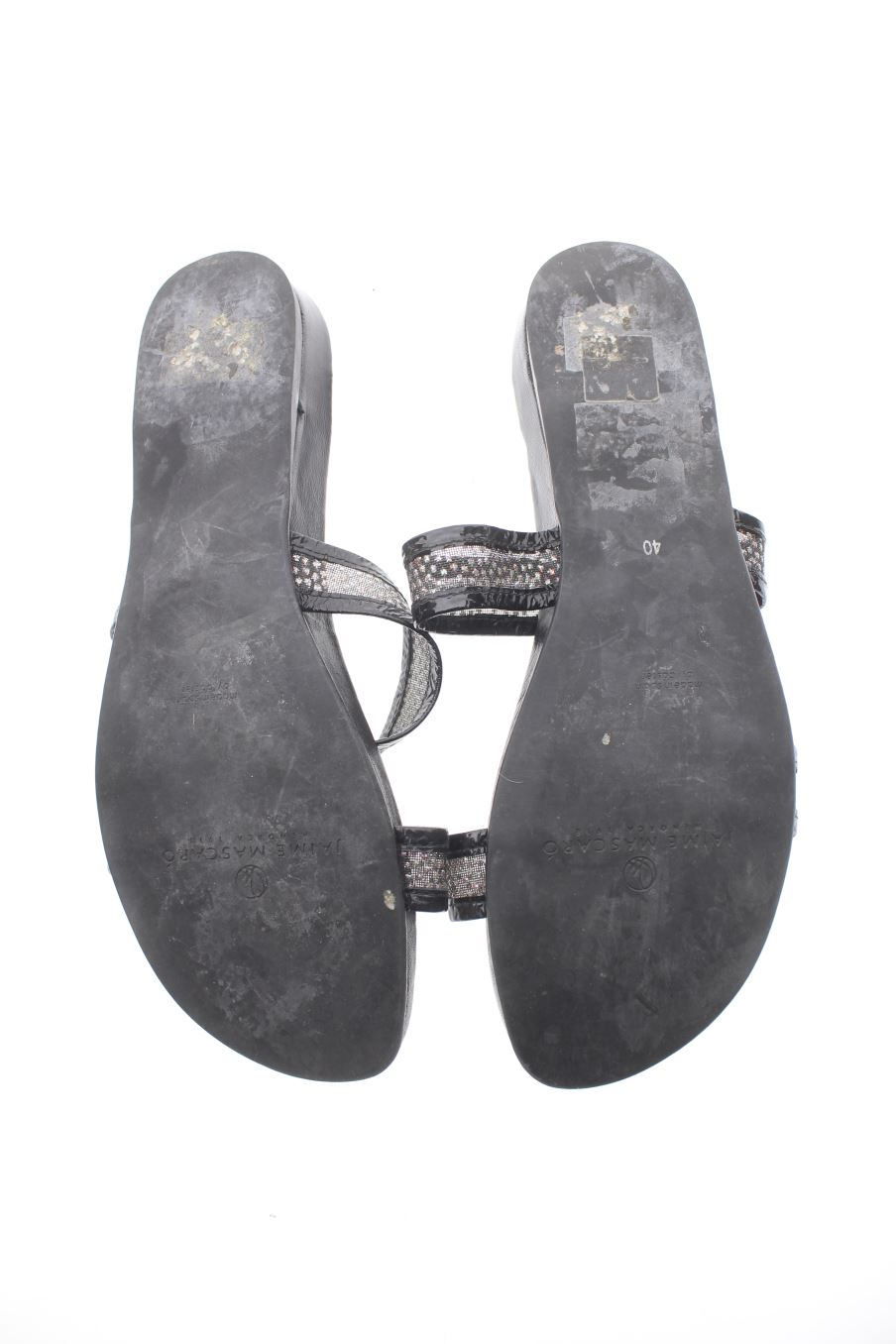Sandalias planas de MASCARÓ de la talla 40, de color negro de