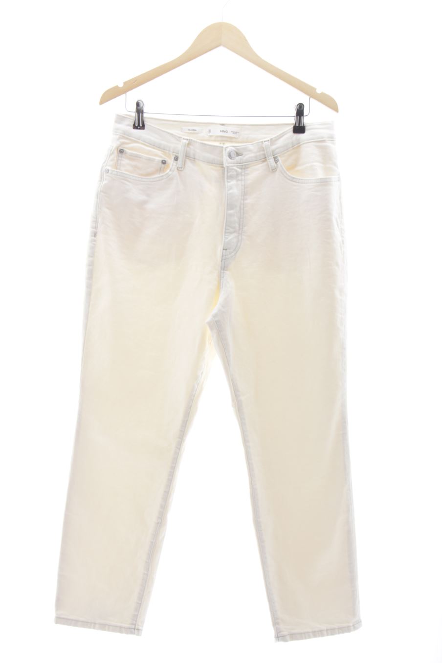 Vaquero de Mango de la talla 44, de color beige de ropa vaquera