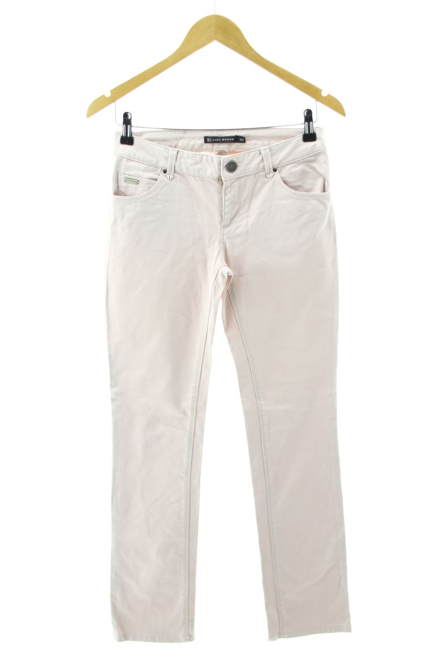 Vaqueros de Zara de la talla 34, de color rosa de ropa vaquera