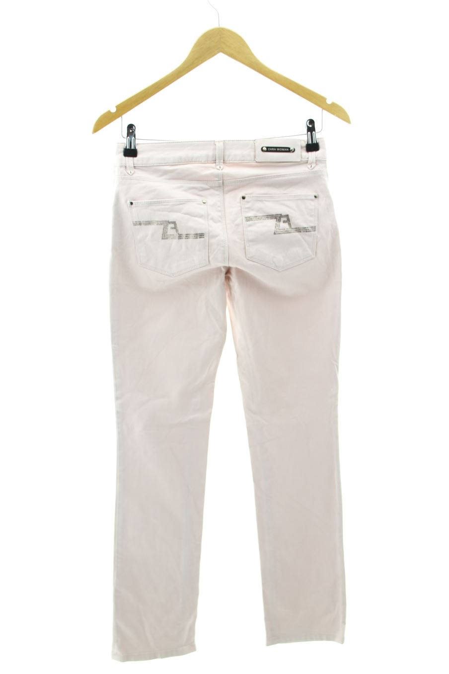 Vaqueros de Zara de la talla 34, de color rosa de ropa vaquera