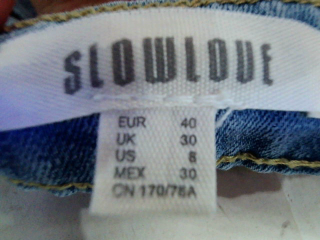 Jeans SLOWLOVE de la taille 40, de couleur bleu de denim