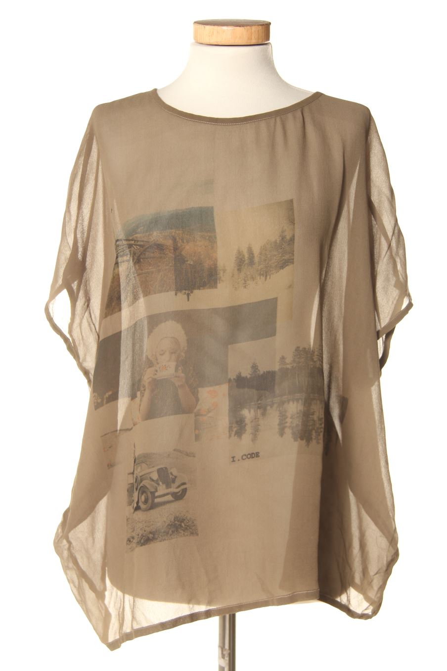 Blouse à manches courtes Ikks de la taille L, de couleur vert
