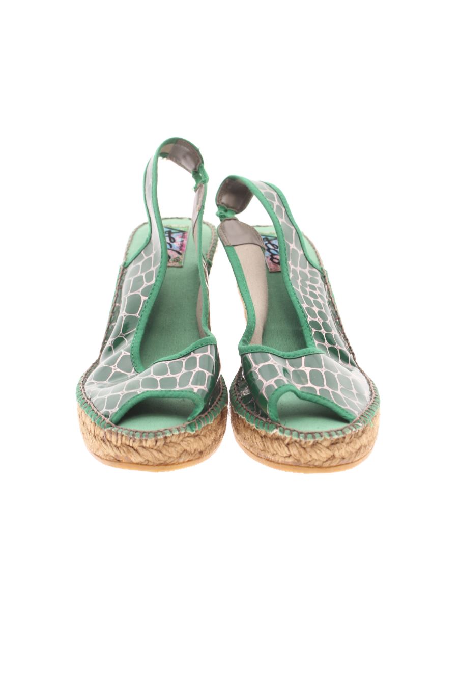 Sandalias tacon de Aedo de la talla 37, de color verde de