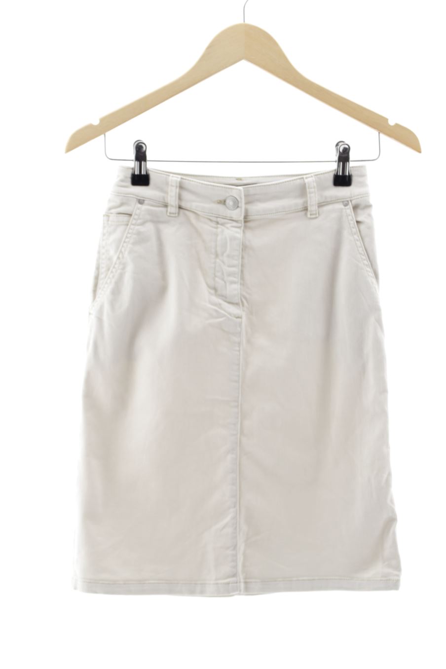 Falda de Caroll de la talla 34, de color beige de ropa vaquera