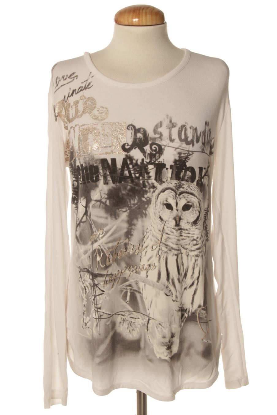 T-shirt à manches longues Punt roma de la taille S, de couleur blanc