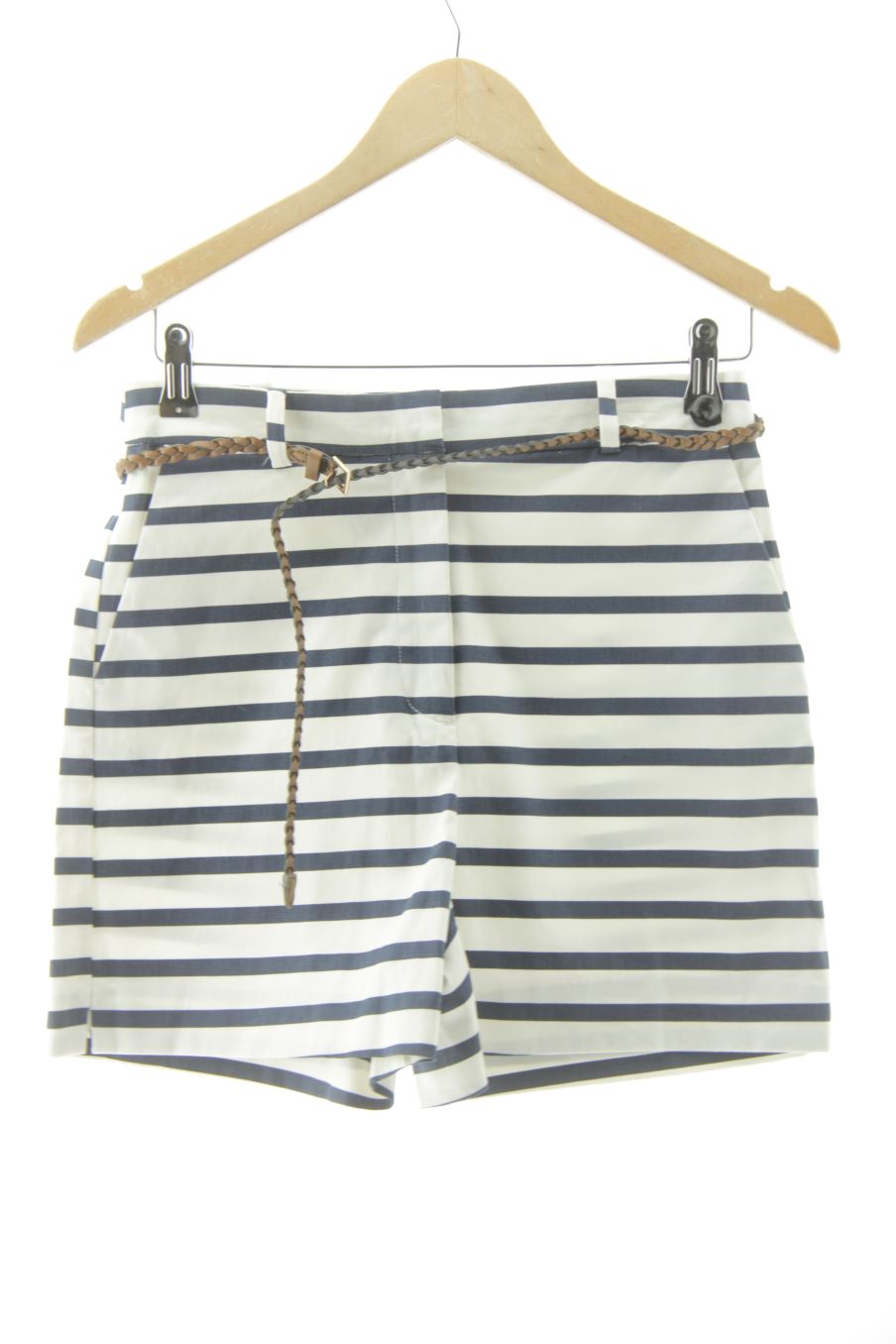 Pantaloni corti de Zara de la talla XS, de color righe