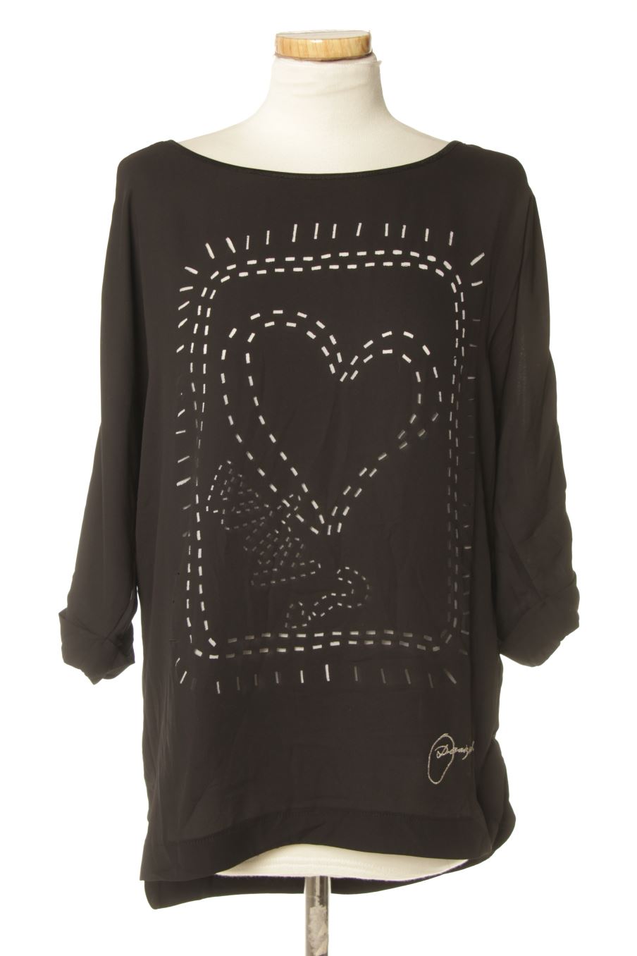 Blouse à manches longues Desigual de la taille M, de couleur noir