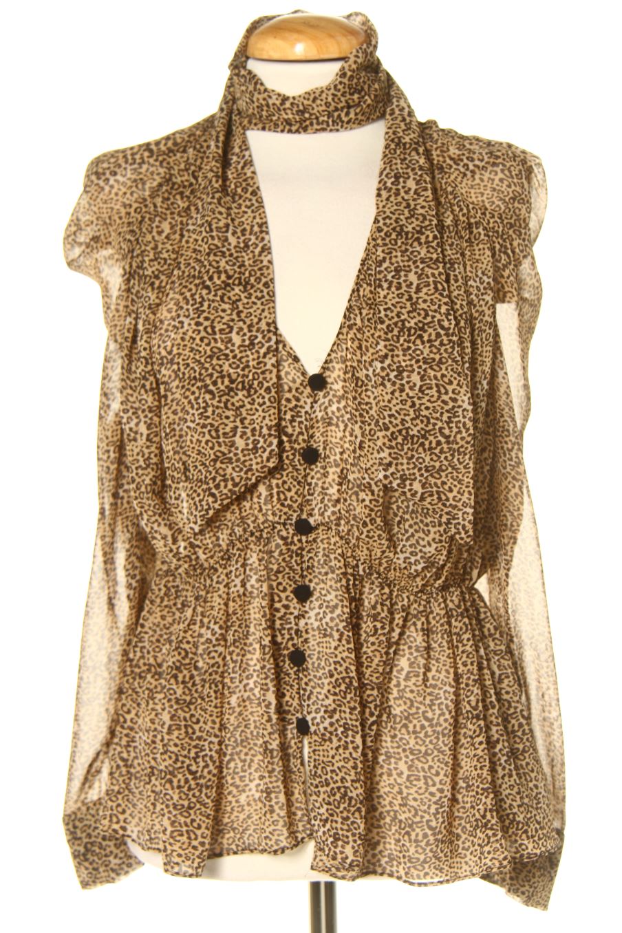 Blouse à manches longues Zara de la taille XS, de couleur animal print