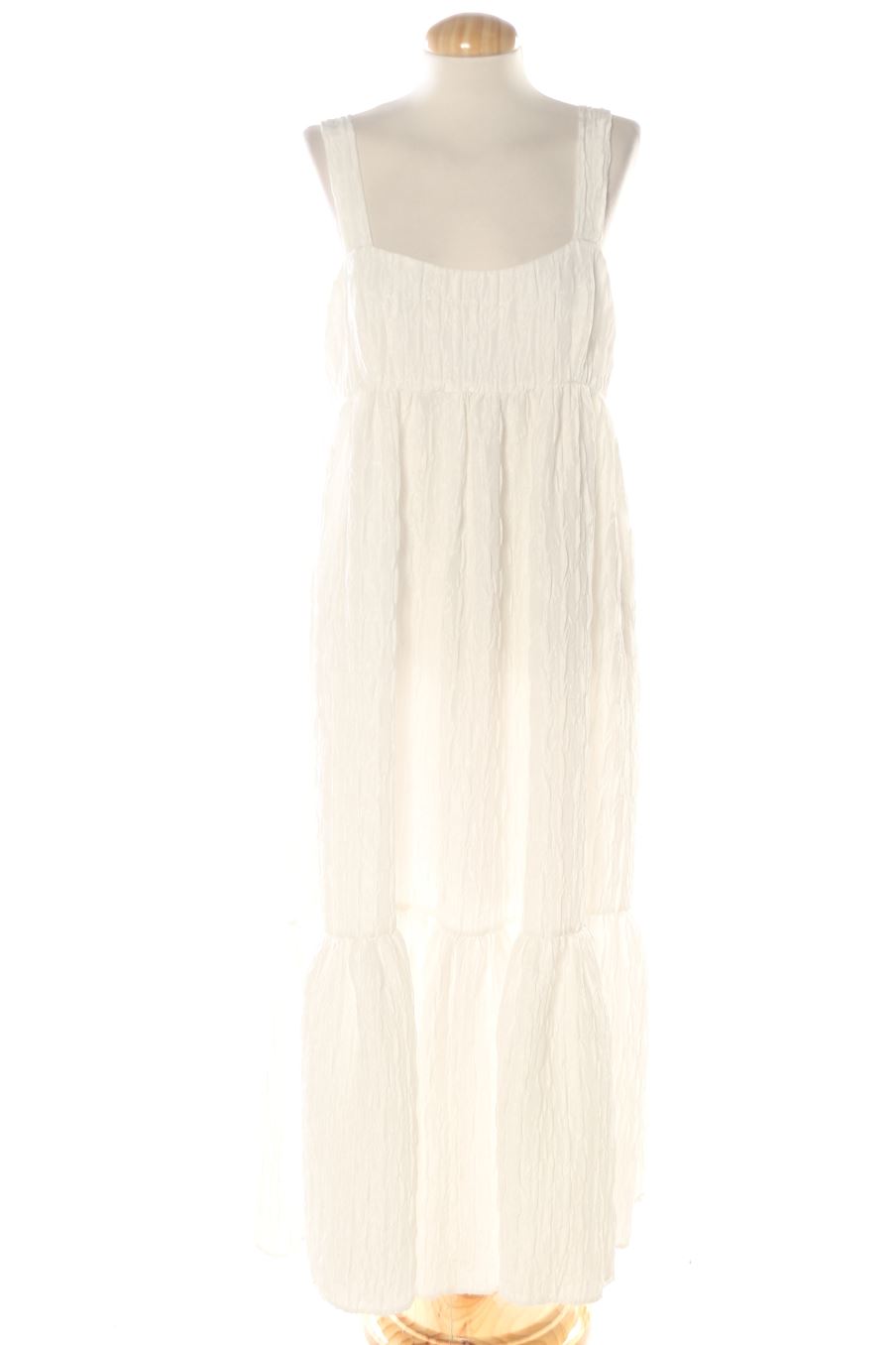 Robe casual Zara de la taille L, de couleur blanc