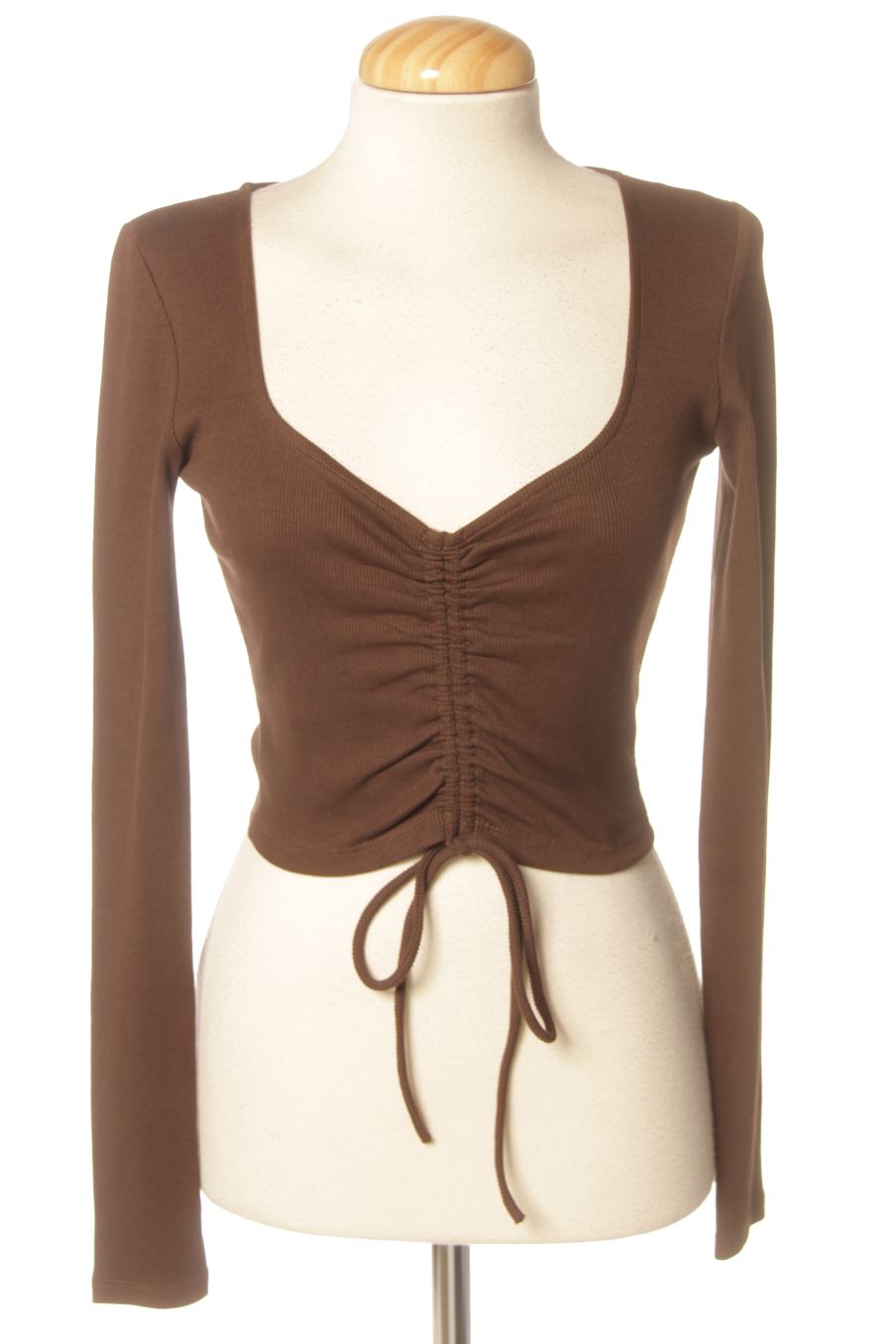 T-shirt à manches longues Zara de la taille M, de couleur marron