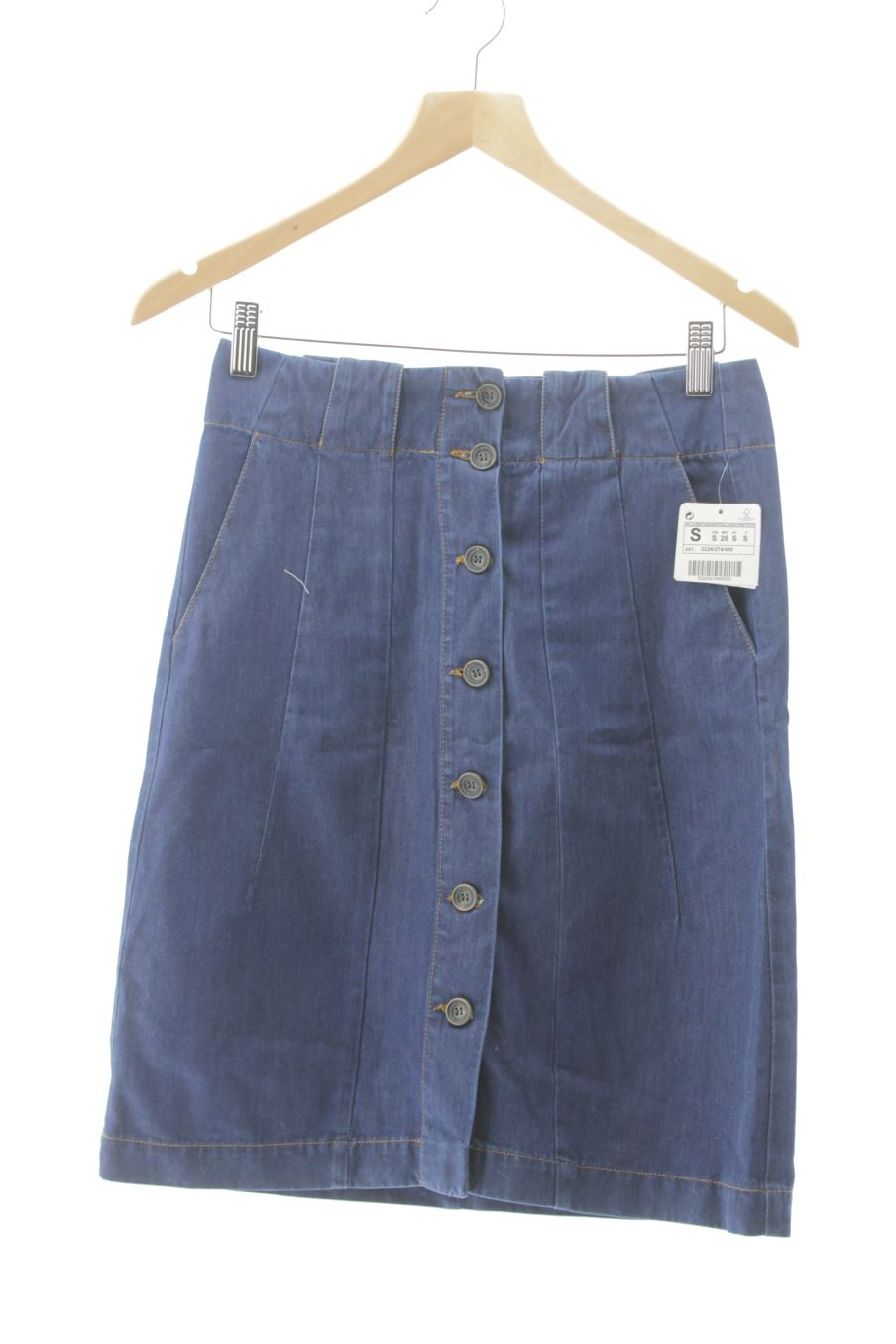 Jupe Zara de la taille S, de couleur bleu de denim