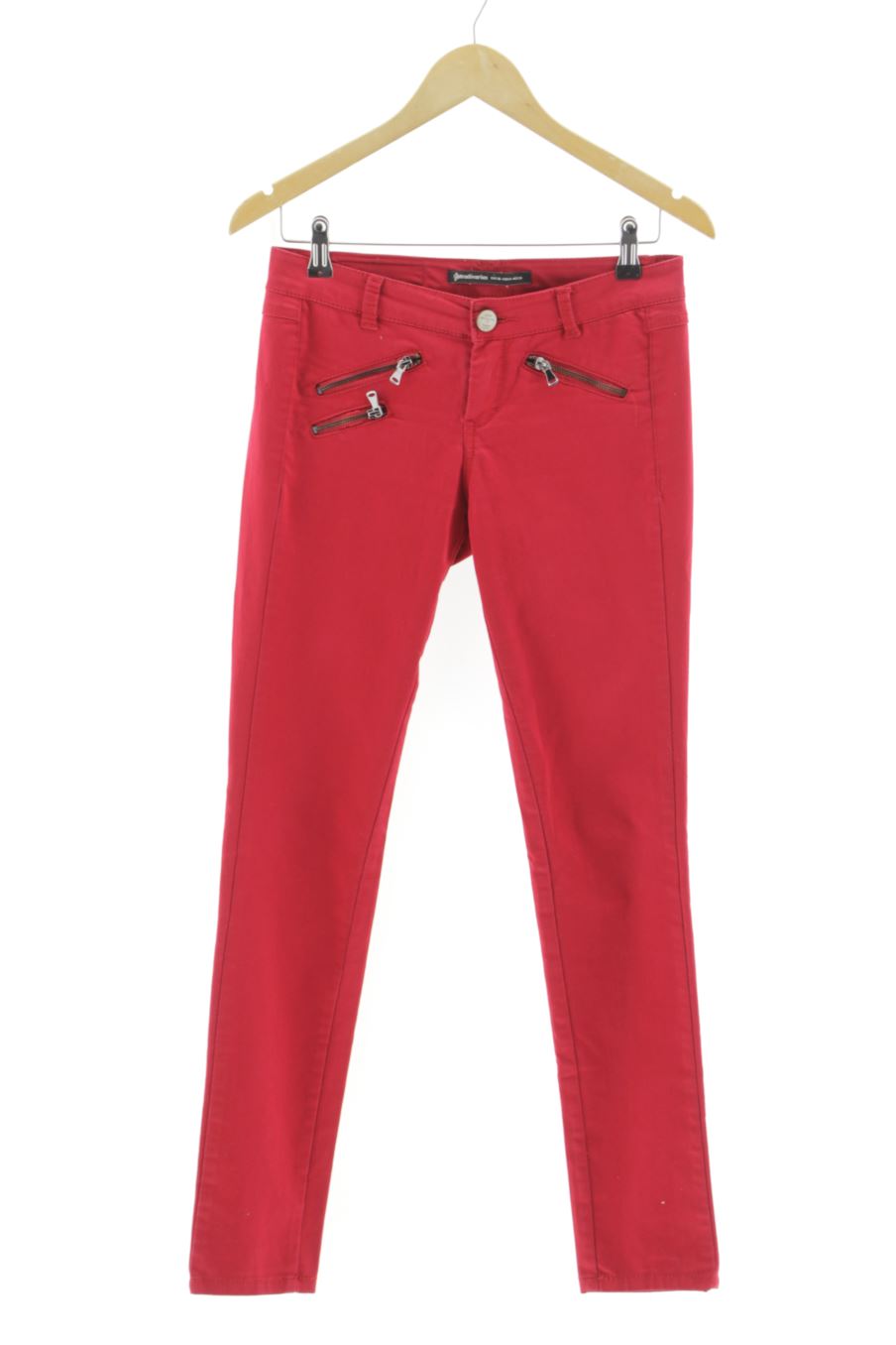 Jeans Stradivarius de la taille 36, de couleur rouge de denim
