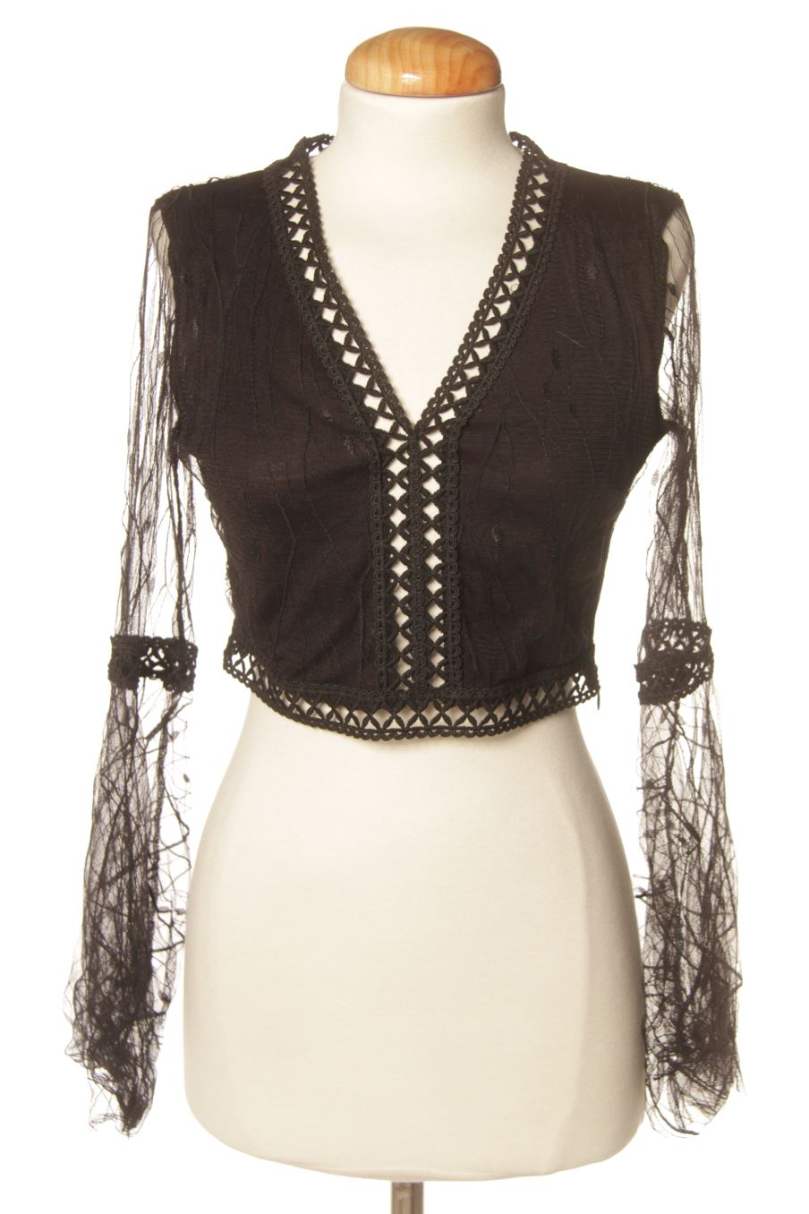 Blouse à manches longues Made in italy de la taille M, de couleur noir