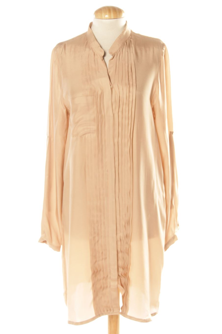 Robe casual Zara de la taille L, de couleur beige de soie