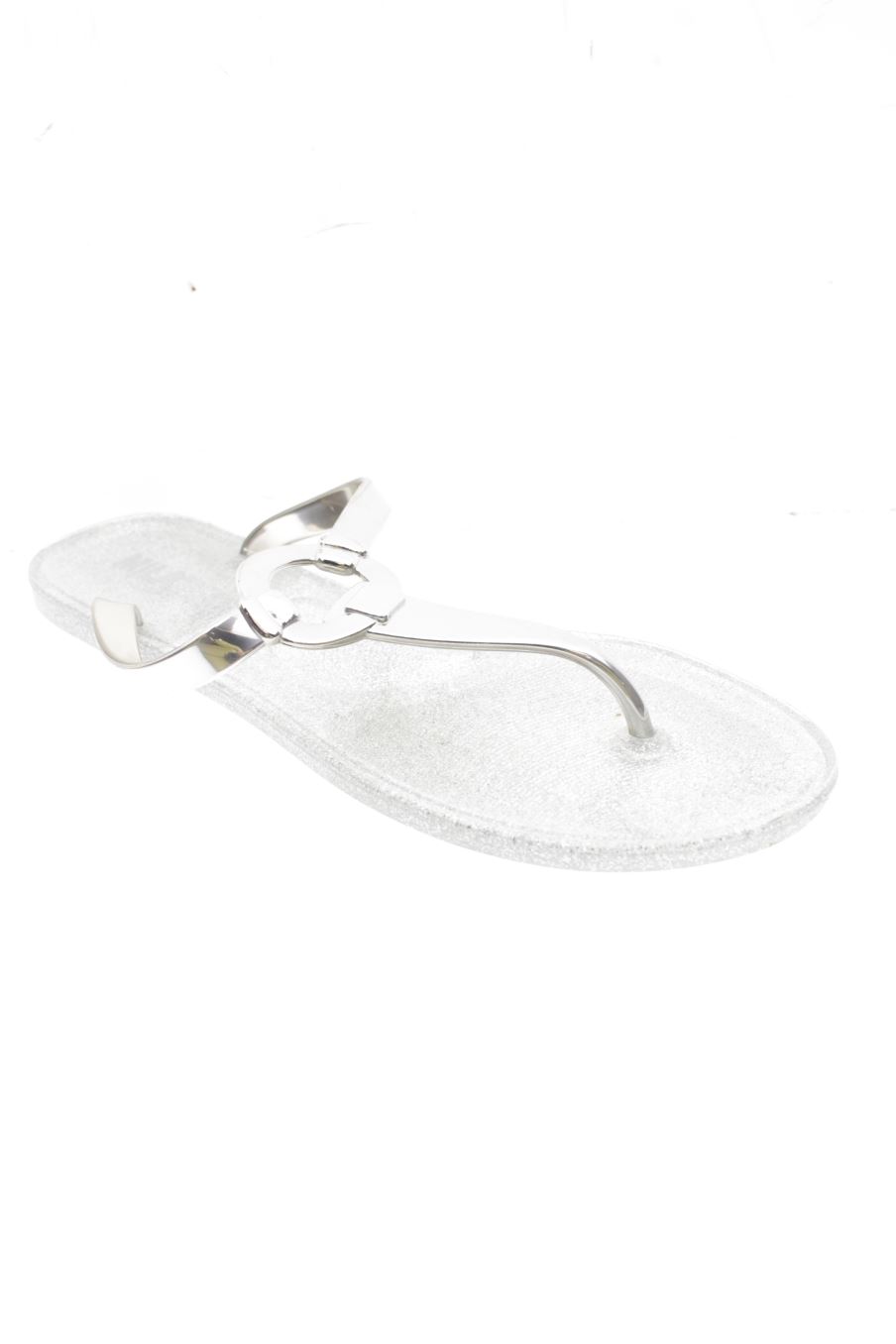Chanclas de MILA TREND de la talla 37, de color plateado de
