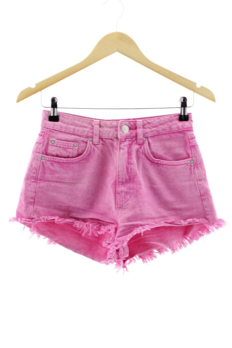 Shorts Stradivarius de la taille 36, de couleur rose de denim