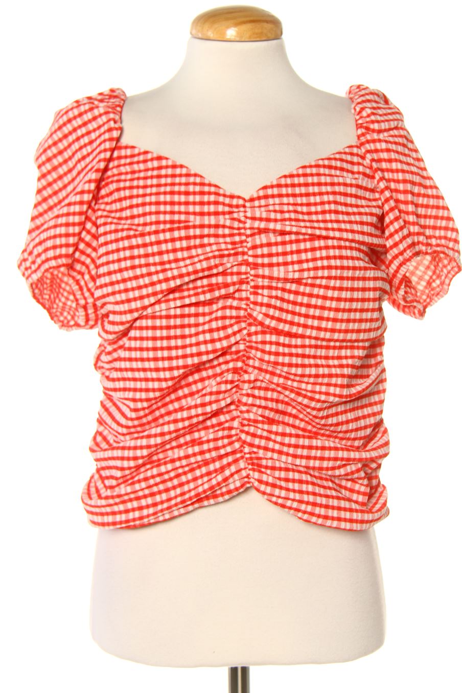 Blouse à manches courtes Mango de la taille XL, de couleur carreaux