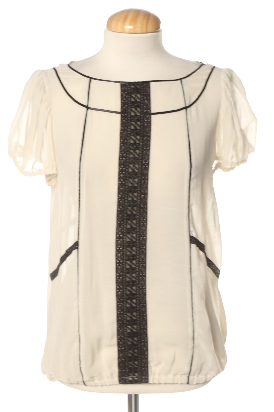 Blusa a maniche corte de Zara de la talla S, de color beige