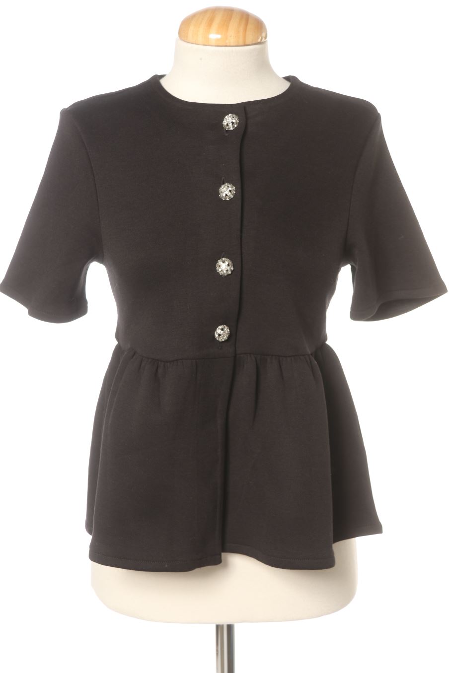 Blouse à manches courtes H&M de la taille XS, de couleur noir