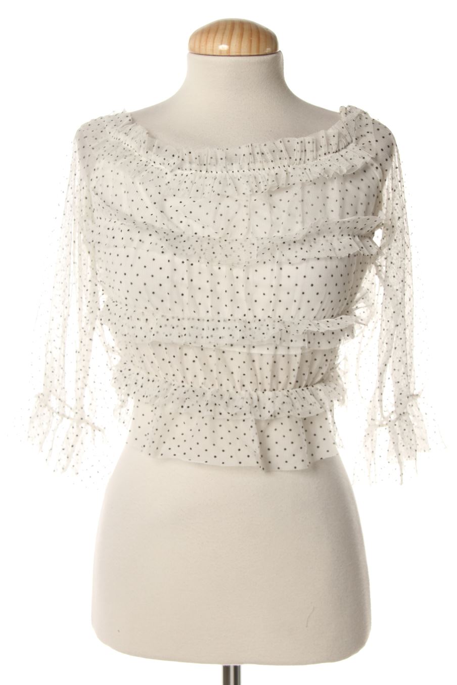 Blusa de manga larga de Bershka de la talla L, de color blanco