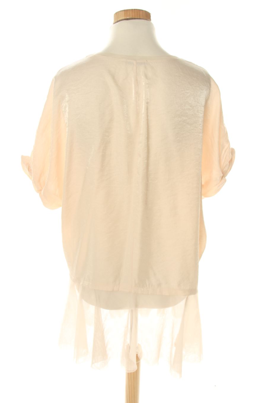 Blouse à manches courtes Zara de la taille S, de couleur beige