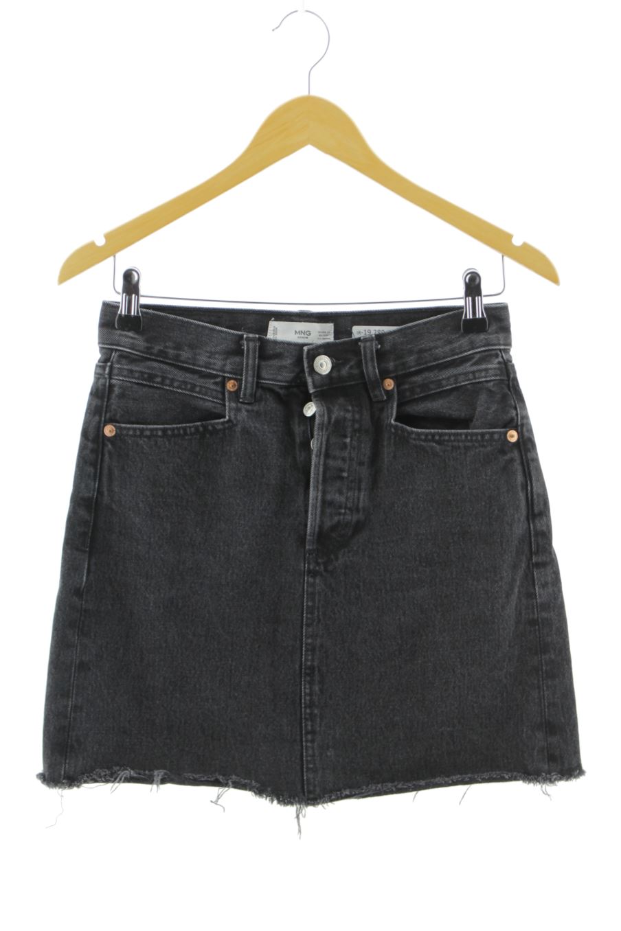Falda de Mango de la talla XS, de color negro de ropa vaquera