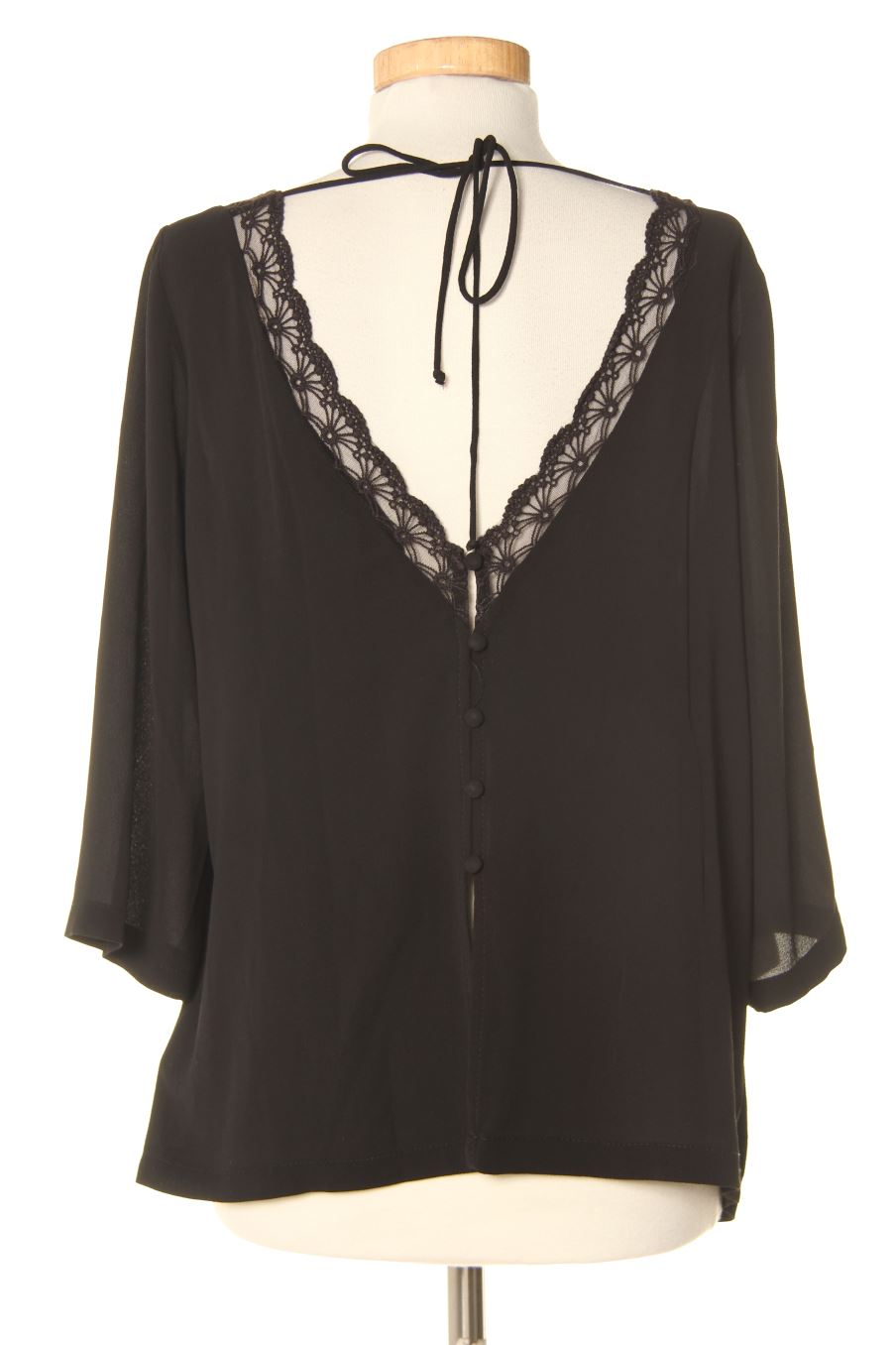 Blusa de manga larga de Y'coo Paris de la talla L, de color negro