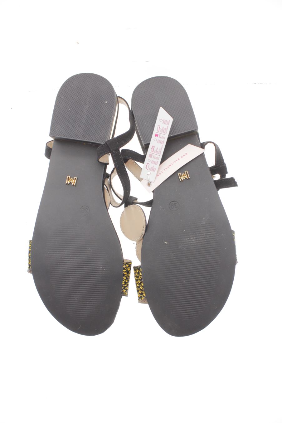 Sandalias planas de MariaMare de la talla 38, de color dorado de