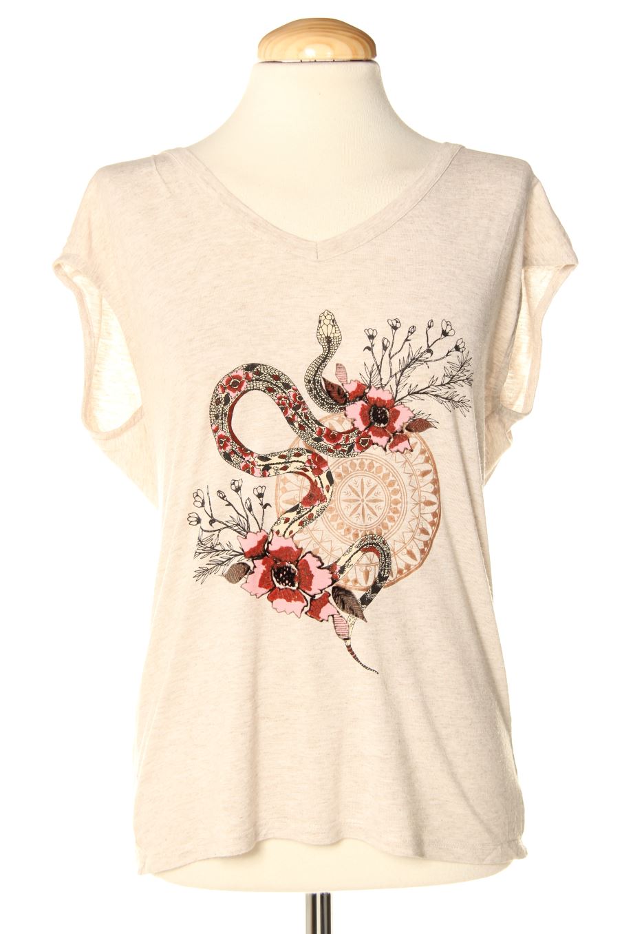 T-shirt Desigual de la taille S, de couleur beige