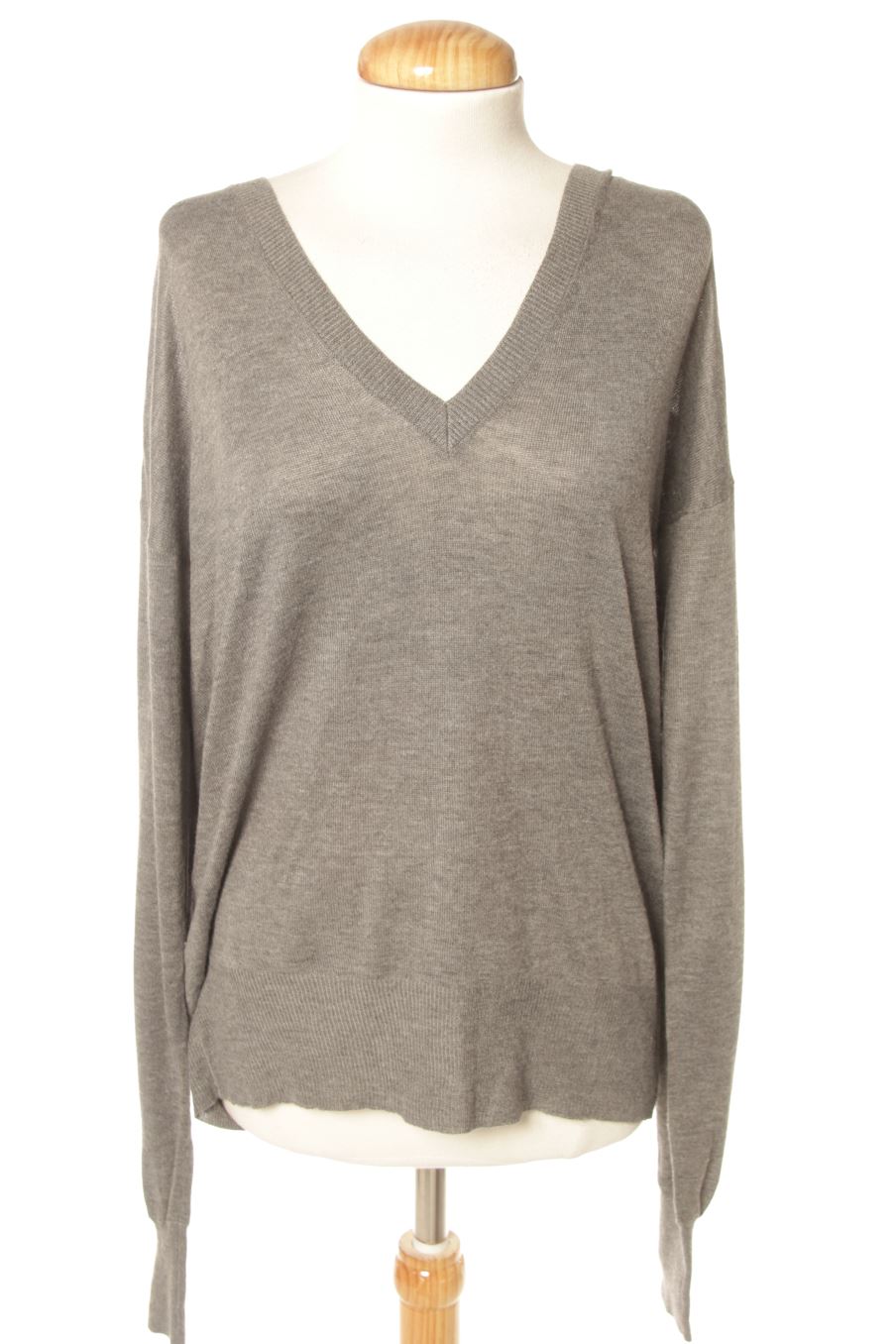 Pull Fin Gris ZARA Taille S - Occasion En Très Bon état - Idéal Pour Les Looks Basiques