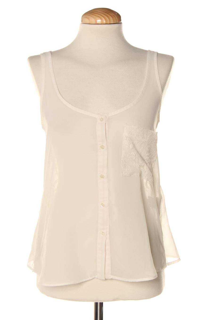 Aufwändiges Top von Bershka Größe M, Farbe Weiss, für