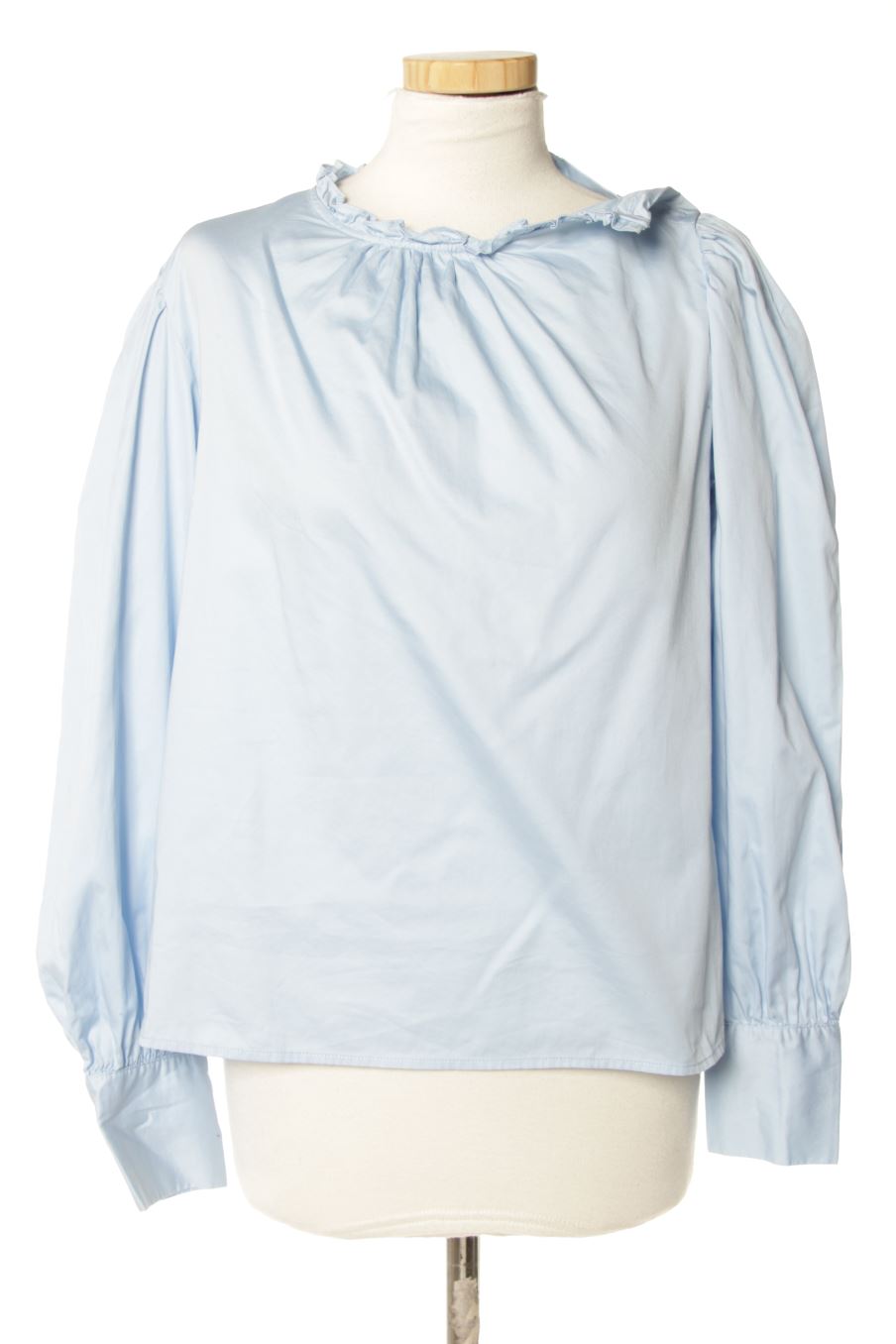 Blouse à manches longues Monoprix de la taille 38, de couleur bleu