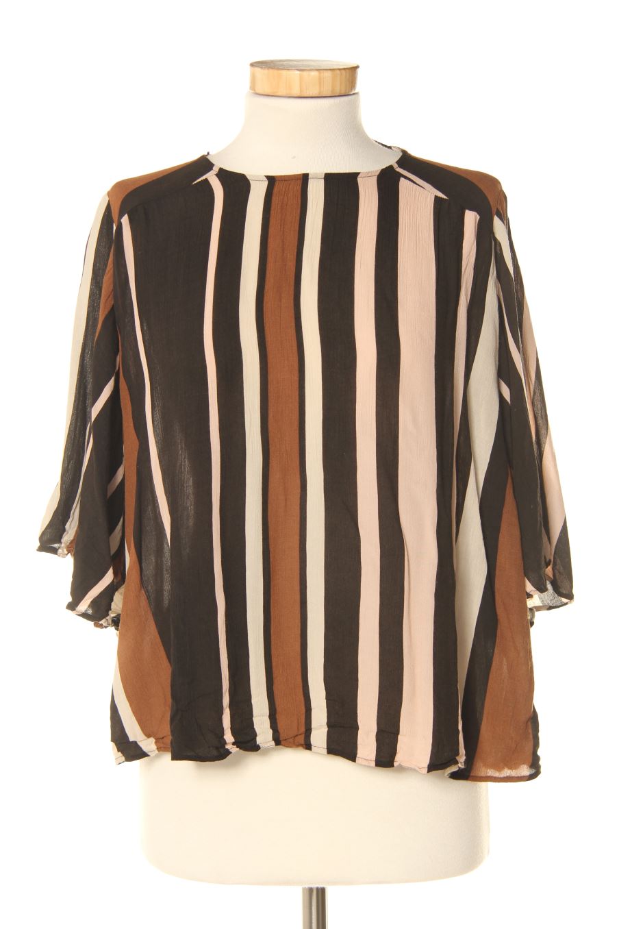 Blouse à manches courtes Zara de la taille S, de couleur rayures