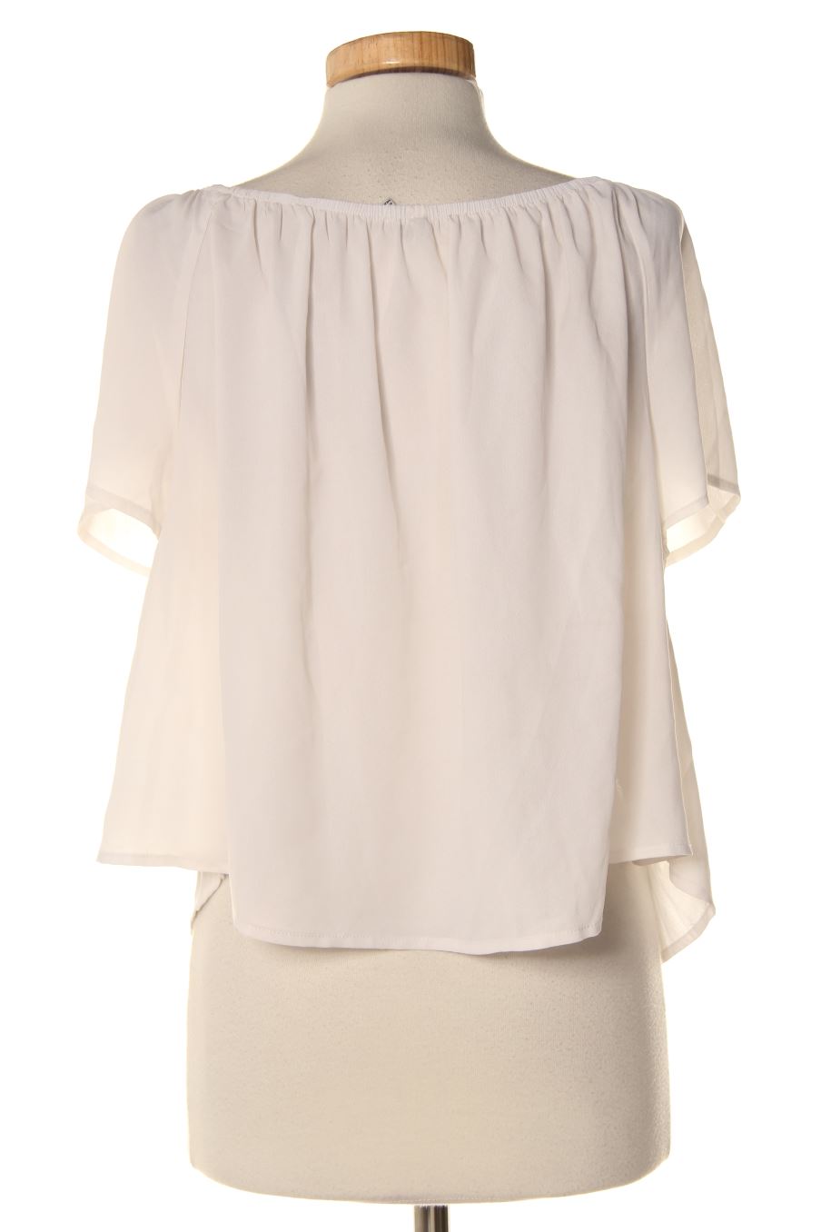 Blouse à manches courtes Stradivarius de la taille L, de couleur blanc