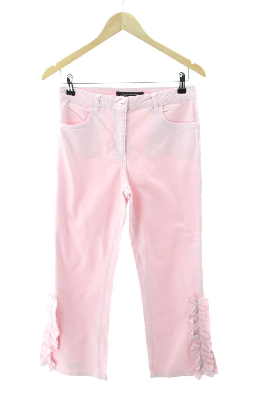 Vaqueros de Zara de la talla S, de color rosa de ropa vaquera