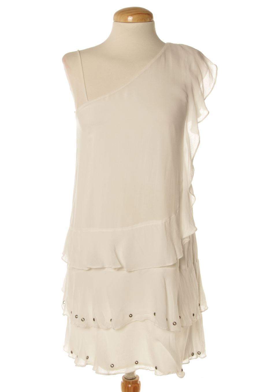 Vestido casual de Trafaluc de la talla XS, de color blanco